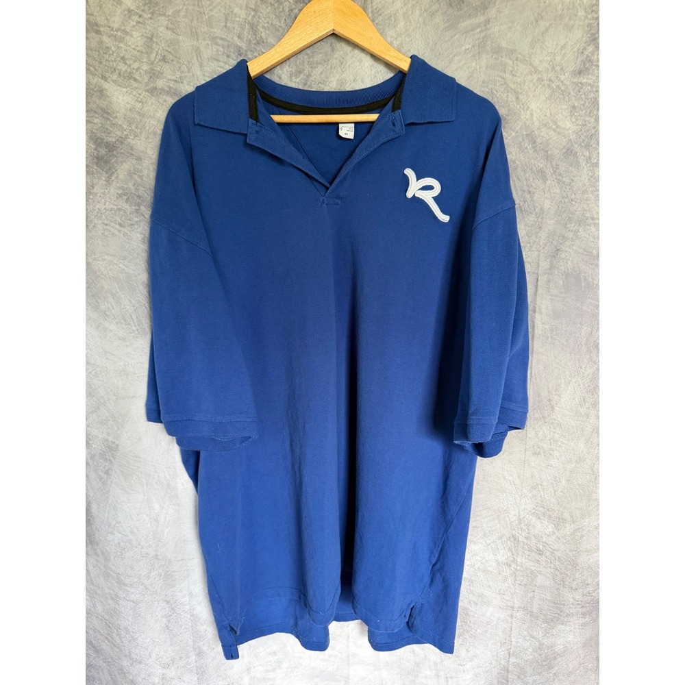 Rocawear Mens Blue Short Sleeve Polo Shirt Embroidered Logo Y2K Streetwear 4X‎